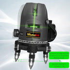 (Outdoor Superbright) 5 Lines Outdoor Green Laser Level 360 Self Leveling Precision Level Tool Super Brightness 5 Strong Light Spots Can Rotate 360 Degrees Digital Lithium Ion Battery High Capacity