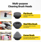 Electric Spin Scrubber, 3000 mAh Cordless Power Scrubber with 8 Replaceable Heads, Dual Speed Lightweight Handheld Scrubber for Cleaning Stove/Bowl/Sink/Corner/Tile/Grout (Black)