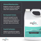 Zogics Enzyme Enriched Floor Cleaner & Deodorizer Concentrate, 128 oz - Makes up to 128 Gallons