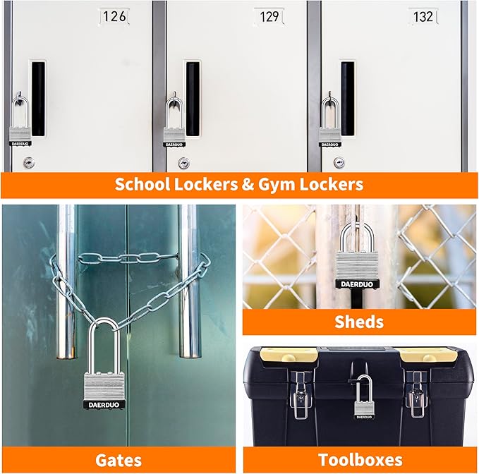 24 Pack 40 mm (1-9/16") Keyed Alike Laminated Padlocks with 48 Keys, Hardened Steel Short Shackle, Heavy-Duty Locks for Gym Lockers, Toolboxes, School Lockers, and Hasp Latches