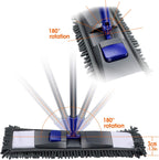 MASTERTOP Microfiber Mop for Floor Cleaning, Flat Dust Mop for Home and Kitchen, Adjustable Stainless Steel Handle with 4 Washable Pads&1 Cleaning Scrape for Hardwood, Vinyl