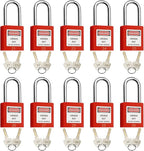 SAFBY Lockout Tagout Locks, Safety Padlock, Keyed Differently Loto Safety Padlocks for Lock Out Tag Out Kits Station (Red 21-30)
