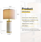 24.5 inches Modern Ceramic Bedside Lamp Set of 2 for Bedroom Decor Farmhouse Table Lamp for Living Room Office Dorm