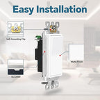 ThunderWay Matte White Single-Pole Decorator Wall Light Switch, Decorative Paddle Rocker Switch Replacement, 15A 120/277V, UL Listed for Residential Grade Applications, 30 Pack