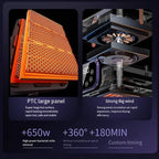 Portable Clothes Dryer | 20KG Large Capacity | 650W Fast Dry | Touch Screen & Remote Control | Quiet Energy-Saving Drying Machine for Home & Travel (purple)