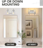 zeyu 12.5 Inch Modern Bathroom Vanity Light Fixtures, 2-Light Wall Mirror Light for Bathroom, Brushed Nickel Wall Sconces with Clear Glass Shade, ZSL72B-2W BN