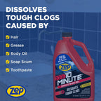 Zep 10 Minute Drain Opener Gel 1 Gallon (Case of 4) ZHCR128NG - Commercial Strength, Fast Acting and Safe for All Pipes