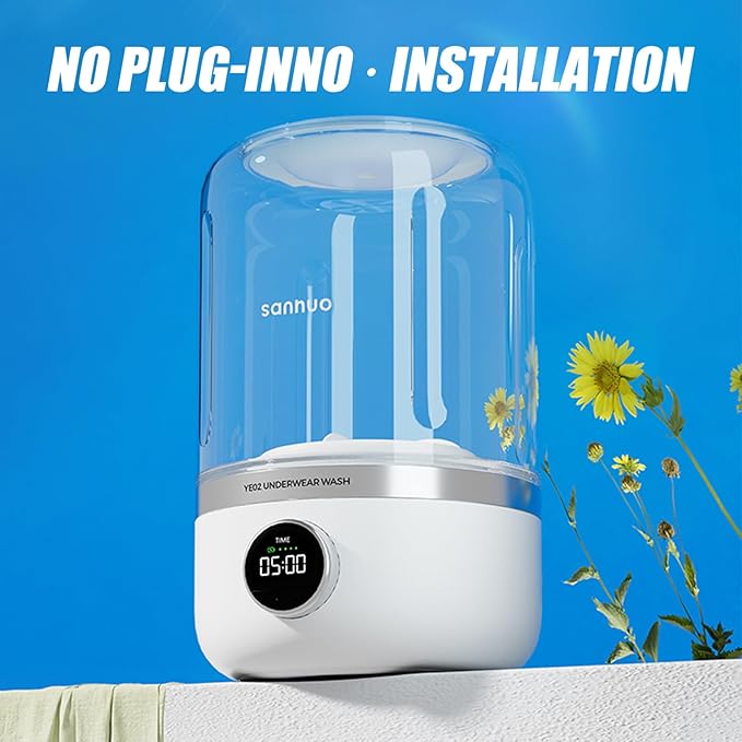 Mini portable washing machine, 1.2L small washing machine, can be used for underwear, socks, saliva towels, suitable for apartments, hotels, and travel.(5.1 * 8.3in)