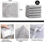 10 PCS Multipurpose Wire Dishwashing Rag for Wet and Dry,Non-Scratch Wire Dishcloth,Scrubbing Wire Dishwashing Rags,Time-Saver Kitchen Wipes Cleaning Cloths (Monolayer)