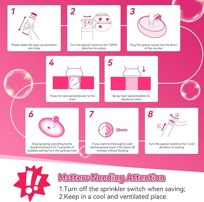 Foaming Drain Cleaner, Sink Cleaner and Deodorizer, Drain Clog Remover for Kitchen Sinks, Tubs, Shower Drains (1pcs, Count, 1)