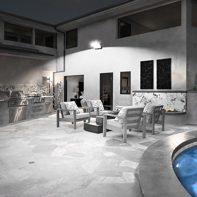 Modern Sleek Flood Lights Outdoor, 120W 5000K Dusk-to-Dawn Photocell with 360° Rotation, 14200LM IP65 Waterproof LED Security Wall Pack for Building,Yard,Driveway (4 Pack)