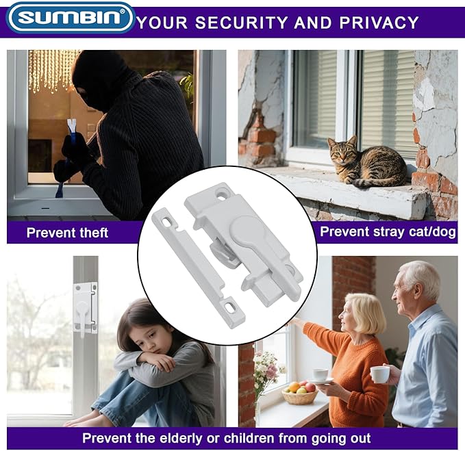 Windows Replacement Sash Lock with Screws for Vertical Sliding Windows (4 Pack)