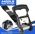 4000 lb Ratchet Straps 1.5 Inch 15ft 4 Pack Adjustable Tie Down Straps with S Hooks,Heavy Duty Strap for,Boats,Truck Bed,Tarps,Trailers,Wind,Storage Sheds,Rook Rack,Car Accessoreis Essentials Black