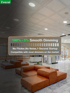 zouzai 1 Pack 8 Inch 18W Eqv 150W 1620LM 5CCT Ultra-Thin LED Recessed Ceiling Light with Junction Box, 2700K/3000K/3500K/4000K/5000K Selectable, 18W Eqv 125W, Dimmable - ETL and Energy Star Certified