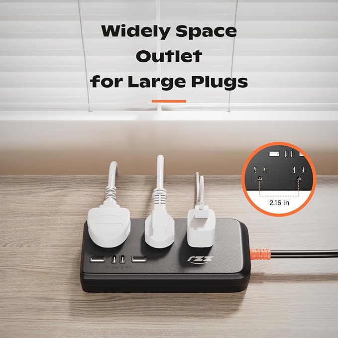 Outdoor Power Strip Weatherproof, IPX6 Waterproof Surge Protector with 3 AC Outlets and 2USB A&2USB C, 10FT Extension Cord, Wall Mountable for Indoor Outdoor, UL FCC Listed