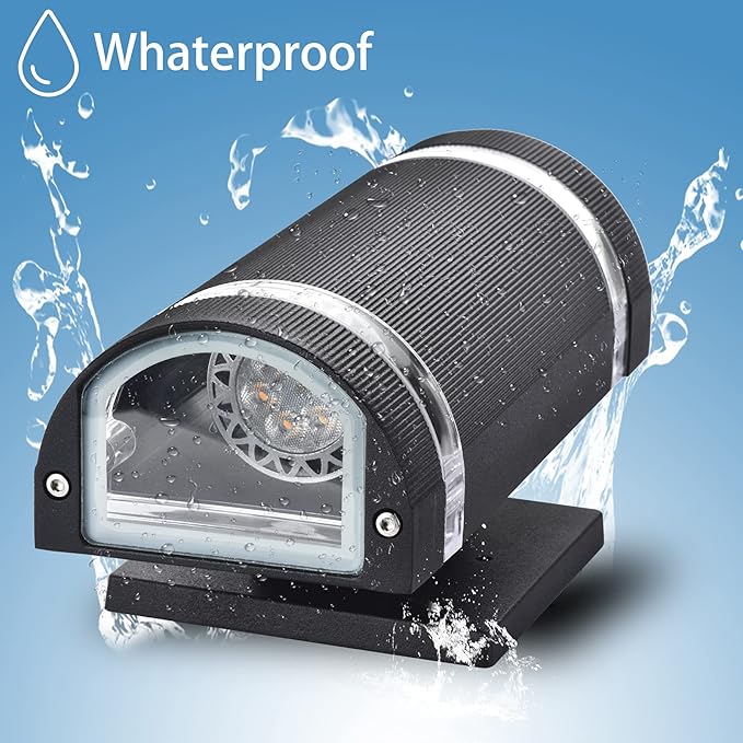 Dusk to Dawn Outdoor Lighting, Bling Exterior Wall Sconce - ETL Listed, Outdoor Light Fixtures Wall Mount Cylinder Design -White Up Down Outdoor Lights for House, Porch, Backyard (2 Pack)