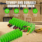 4 Pack Plier Organizer Rack, Pliers Organizer for Tools Cutters with Extendable Design & Non-Slip Rubber Base, 40 Slots Tool Box Drawer for Pliers, Wrenches, Screwdrivers,Green