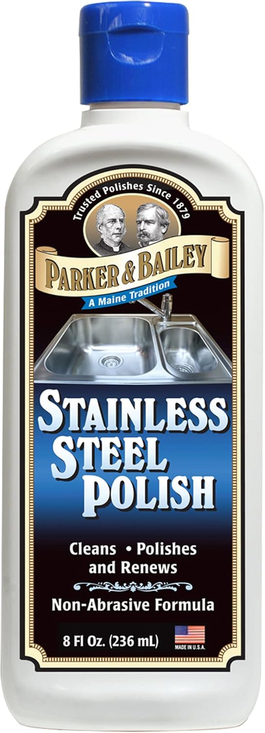 Parker & Bailey Stainless Steel Polish - Best Cleaner for Appliances Sink Grill Cookware Clean, Restore Kitchen Cleaning Supplies Stain Remover