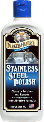 Parker & Bailey Stainless Steel Polish - Best Cleaner for Appliances Sink Grill Cookware Clean, Restore Kitchen Cleaning Supplies Stain Remover
