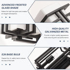 Large Outdoor Wall Lights 15.35" H x 6.7" W, Waterproof Wall Lantern Exterior Light Fixture for Entryways Yards Garage Front Porch, Metal Frame with Frosted Glass, Black (Large)