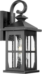 Darkaway Outdoor Light Fixtures Wall Mount, Outdoor Wall Lights Exterior Lighting Fixtures Waterproof Black Outside Wall Sconce with Seeded Glass for House Porch Hallway Garage Front Door