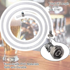 Wadoy Beer Keg Cleaning Kit, Draft Line Shank Replacement Parts, ID 3/16" OD 7/16" Hose 5ft With 1/4'' Keg Coupler Barb, Self-Closing Tap Faucet for Kegerator