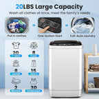 Nictemaw Portable Washing Machine 20Lbs, 2.8Cu.ft Full Automatic Portable Washer with 4 Water Levels 4 Wash Programs 3 Water Temp & Drain Pump, Compact Laundry Washer for Home, RV, Dorm