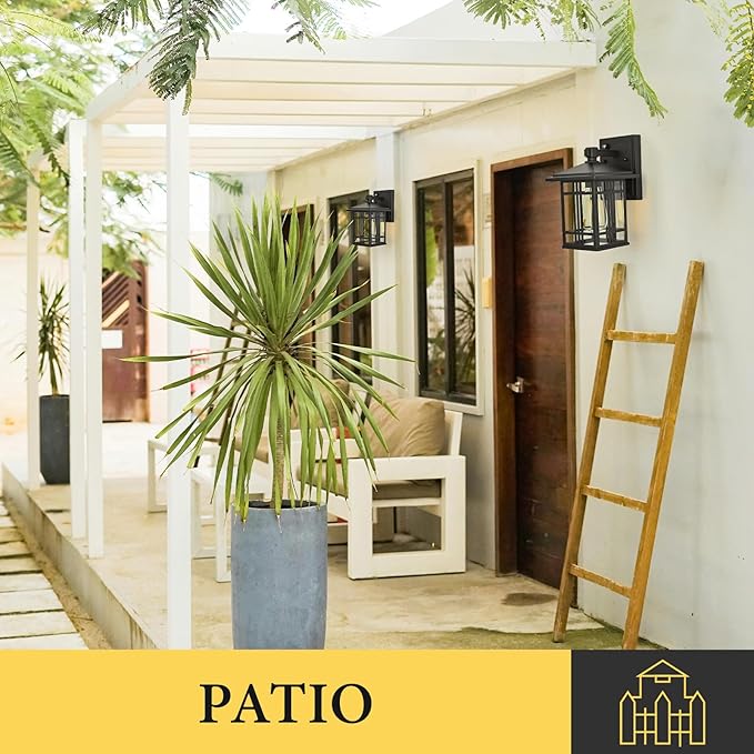 Porch Light Outdoor Wall Mount Fixture - Dawn to Dusk Exterior Lighting, Anti-Rust Aluminum for House, Outside Patio