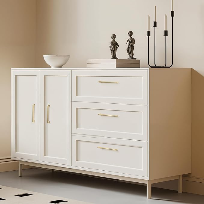 10 Pack 7.5 Inch(192mm) Hole Center Modern Brushed Gold Cabinet Pull Handle Timeless Vanity Drawer Pull Handle Classic Cabinet Hardware for Kitchen Dresser Bathroom, Screws Included, B-Gold(7.5x10)