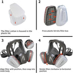 Half & Full Face Respirator Mask with Filters, Gas Masks for Construction Work, Paint, Dust, Spray, Welding, Sanding