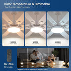 52 Inch Ceiling Fans with Lights and Remote/APP Control, Modern Ceiling Fan for Bedroom Living Room Patio Porch Indoor Outdoor, 6 Speeds, Reversible Quiet Motor, 8 Wood Blades, White