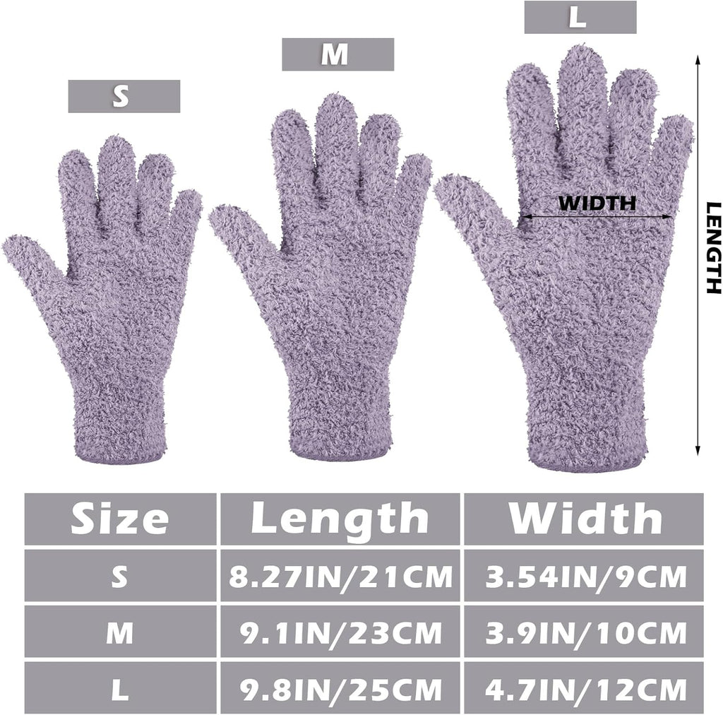 Patelai 3 Pairs Microfiber Plant Dusting Gloves Leaf Cleaning Gloves for Indoor Plants, Blinds, Furniture, House(Large,Pink, Nude, Light Purple)