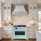 Akicon 36" Freestanding Gas Cooktop Oven Combo, Features 6 Sealed Burners, 5.2 Cu.ft Rapid Convection Oven, Convertible Fuel (NG/LP), Durable Cast Iron Grating (BESBESB1)