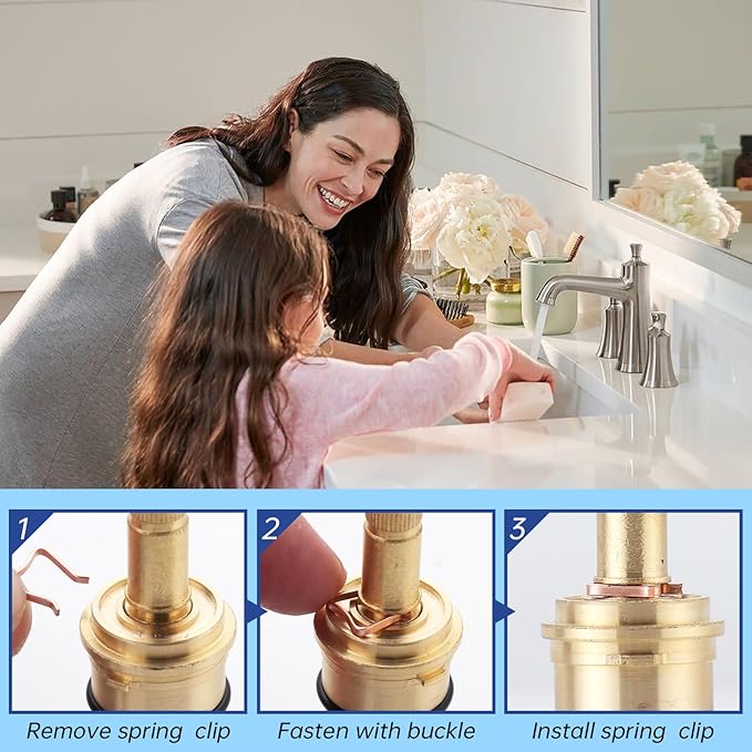 Faucet Cartridge Replacement Parts Compatible with Danze DA507072W, Round Ceramic Disc Cartridge Kitchen Faucet Stem Replacement Parts (DA507072W Cold)