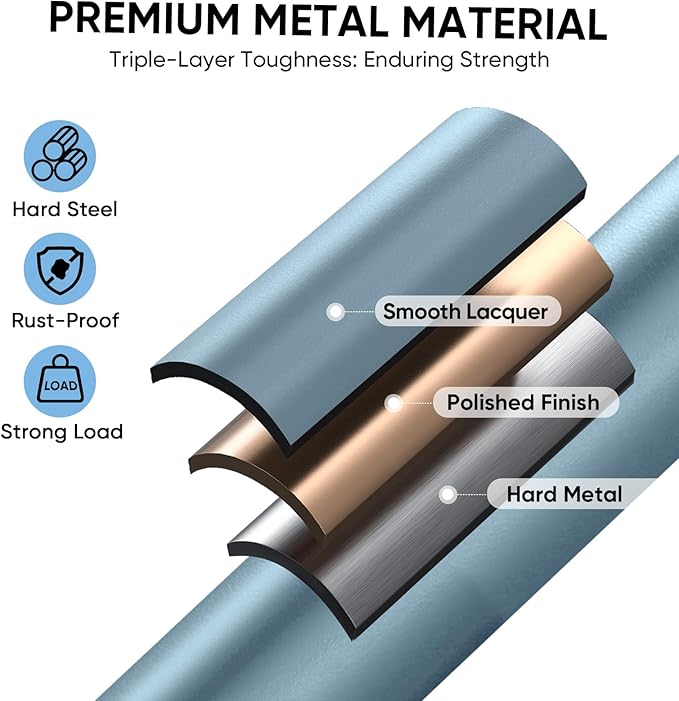 TICONN 4 Step Ladder, Heavy Duty Foldable Step Stool, Portable Steel Folding Stool for Household Garage Storage (Blue)