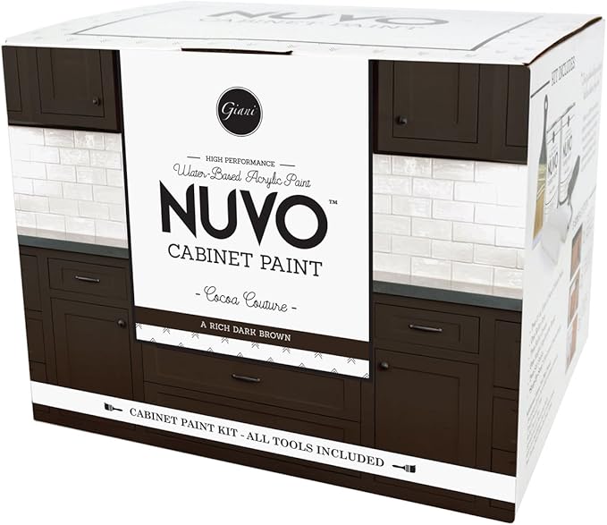 Nuvo Cocoa Couture Cabinet Makeover Kit - Easy DIY 7-Piece Set, Rich Dark Brown, Long-Lasting Finish