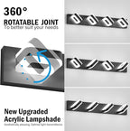 Tipace Black Bathroom Vanity Lights 4 Lights LED Modern Black Bathroom Light Fixture Over Mirror Acrylic Wall Lighting (White Light 5500K) with Rotatable Vanity Lights Heads