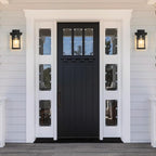 Outdoor Wall Light Fixtures, Modern Exterior Wall Mount Lanterns, Outside Wall Sconces in Black Finish with Water Ripple Glass for Porch Patio Farmhouse, 2-Pack