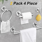 Cilee 8 Piece Brushed Nickel Bathroom Hardware Set, 24inch Bathroom Towel bar+Towel Ring+Toilet Paper Holder+ Robe Towel Hook, SUS304 Stainless Steel Bathroom Accessory Set