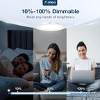 Amico 48 Pack 4 inch 5CCT LED Recessed Lighting, Dimmable, 8.5W=60W, 650LM, 2700K/3000K/4000K/5000K/6000K Selectable, Retrofit Can Lights with Baffle Trim, IC & Damp Rated - ETL & FCC Certified