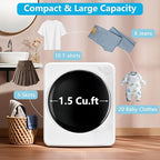 800W Electric Portable Clothes Dryer, High End Laundry Front Load Tumble Dryer Machine with Stainless Steel Tub, 5 Mode Simple Control Knob secadora de ropa for Apartment, Dorm, RV