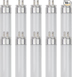 Sunlite 12-Inch F8T5/DL T5 Linear Fluorescent Lamp, 8 Watts, 310 Lumens, 6500K Daylight, Miniature G5 Bi-Pin Base, ROHS Compliant, High Performance Straight Tube, 10 Pack
