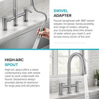 KRAUS Oletto Bridge Kitchen Faucet with Pull-Down Sprayhead in Spot-Free Antique Champagne Bronze, KPF-3122SFACB