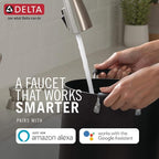 Delta Faucet Trinsic VoiceIQ Touchless Kitchen Faucet with Pull Down Sprayer, Smart Faucet, Alexa and Google Assistant Voice Activated, Kitchen Sink Faucet, Black Stainless 9159TV-KS-DST
