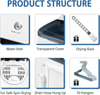 Sportpulse Portable Washing Machine with Time Control, Mini Twin Tub 32lbs Capacity Laundry, 20lbs Washer & 12lbs Spinner, ideal for Camping, Apartments, RV (Black, 32lbs)