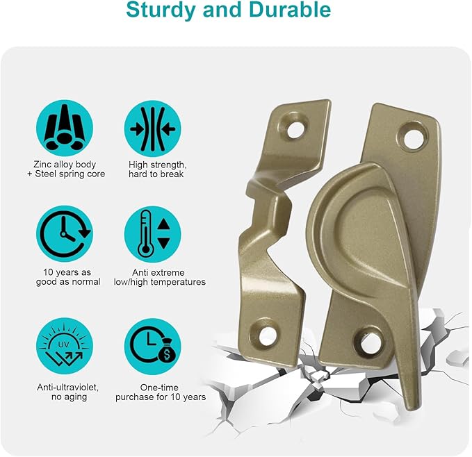 Metal Window Lock Replacement for Andersen Window Parts, Work with 200 Series Narroline Or 400 Series Tilt-Wash Double-Hung Window, Stone Sash Lock and Keeper