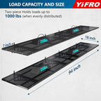 4-Pack 1.5x4ft Heavy Duty Garage Wall Shelving, 1000 lbs Load Capacity, Garage Shelving Wall Mounted, Storage Rack with Hooks, Black