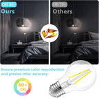 dalattin A19 Vintage LED Edison Bulbs, 60W Equivalent Light Bulbs, 5000K Daylight White, Clear Glass Filament Bulb, Efficient 8W, E26 Base, 800 LM, CRI80+, Non-Dimmable for Home, Farmhouse, 4 Pack