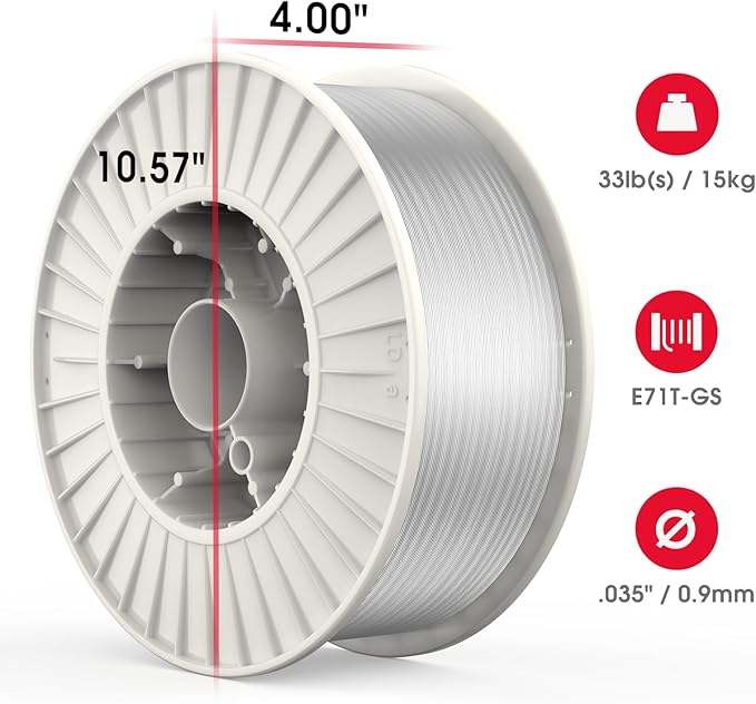 YESWELDER Flux Core Gasless Mig Wire E71T-GS Mild Steel .035-Diameter, 33-Pound Spool Welding Wire