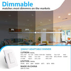 8 Inch LED Recessed Light with Junction Box.6Pack Ultra Thin LED Recessed Lights 3CCT 3000K/4000K/6000K Selectable Dimmable,18W 8" Ceiling Canless Light Downlight, Can Killer Lighting CR80+